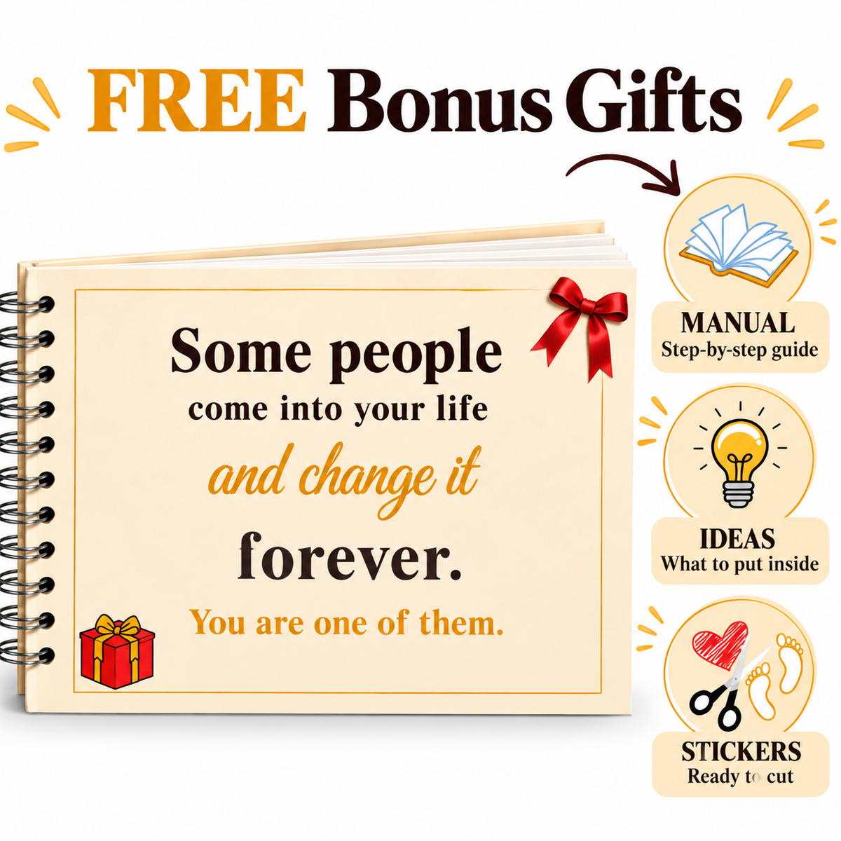 Birthday album with the three free extras