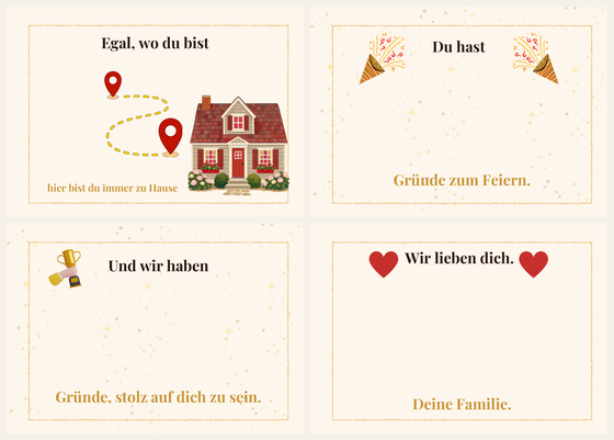 Die letzten Albumseiten mit Platz für persönliche Worte